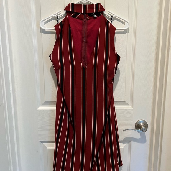 Missguided Red and Black Striped Dress - Picture 1 of 2